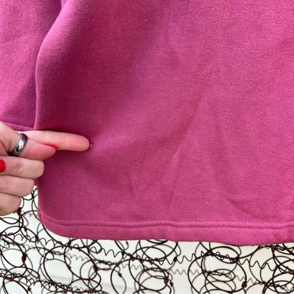 90s Cervelle Pink white color block floral embroidered grannycore sweatshirt 1X - Picture 6 of 7